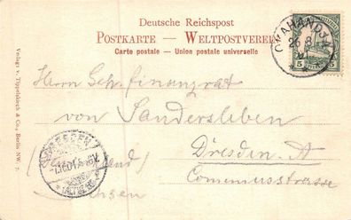 DSWA Deutsch-Südwest-Afrika AK Eisenbahn-Station Swakopmund gelaufen 1901