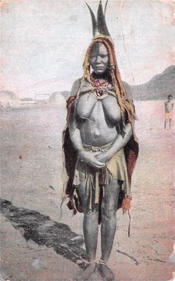 DSWA Deutsch-Südwest-Afrika AK Feldhererofrau gel. Windhuk1906