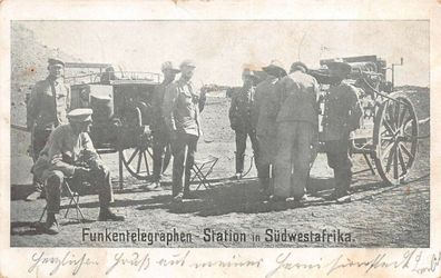 Deutsche Kolonien in Südwestafrika Funkentelegraphen Station AK 1908