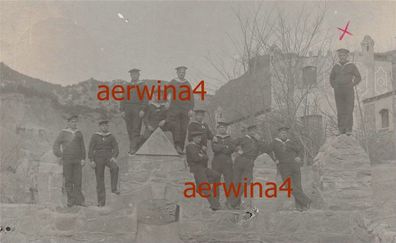 Foto Matrosen der Marine-Artillerie Kiautschou 1909 Festung Tsingtau ?? ? China