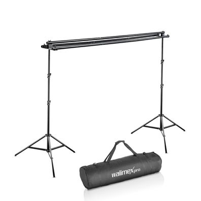 Walimex pro 3-fach Hintergrundsystem 145-290cm Fotohintergrund Fotostudio