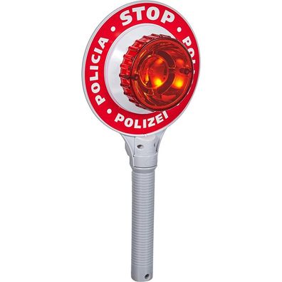 Police Stop Sign With Flashing Light