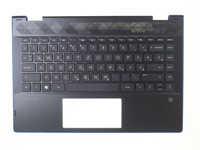 HP Pavilion x360 14-cd 14m-cd Palmrest Gehäuseoberteil Tastatur QWERTZ L22405-BA1