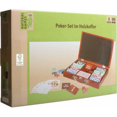 NG Pokerset in Holzkoffer mit 200 Chips