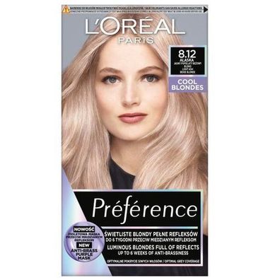 L'Oreal Paris Vorliebe Kühle Blondfärbung 8.12 Alaska - Leuchtende Blondtöne