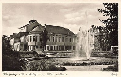 Anlagen am Schauspielhaus Königsberg Ostpreussen Postkarte AK