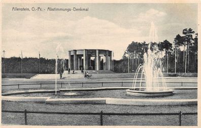 Allenstein Preußen Abstimmungs - Denkmal Postkarte 1931