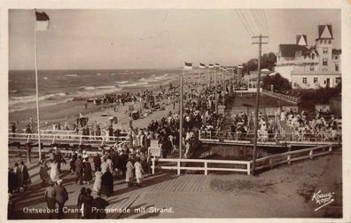 AK Ostseebad Cranz Selenogradsk belebte Promenade