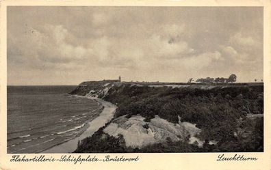 Flakartillerie Schiefsplatz Brüsterort Leuchtturm Postkarte AK 1936