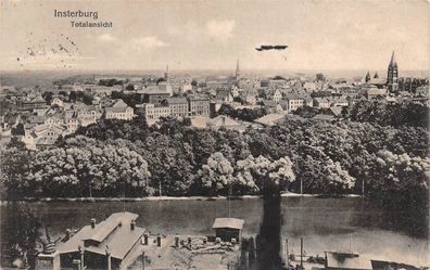 Insterburg / Tschernjachowsk Ostpreußen Totalansicht Postkarte 1917