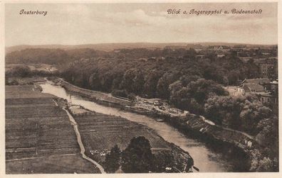 Insterburg Blick a. Angerapptal u. Badeanstalt Postkarte AK