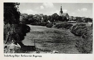 Insterburg Ostpr. Partie an der Angerapp Postkarte AK