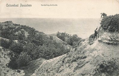 Kordolling-Schlucht Ostseebad Rauschen Ostpreußen Postkarte AK 1908