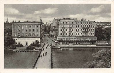 Königsberg Pr. Schloßteichbrücke Postkarte AK