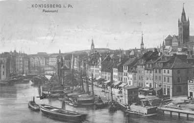 Königsberg Preußen Fischmarkt AK 1909