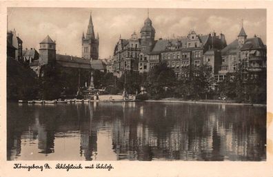 Königsberg Pr. Schlossteich mit Schloss Postkarte AK 1941