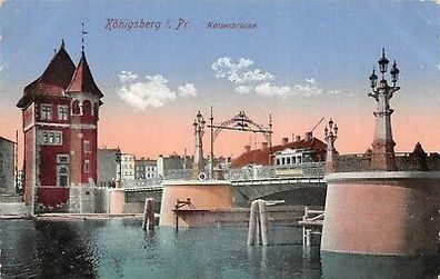 Königsberg i. Pr. Kaiserbrücke Feldpostkarte 1916