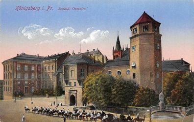 Königsberg Preußen Reiter am Schloß Ostseite Postkarte