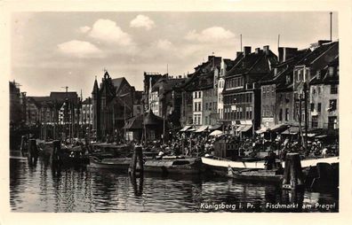 Königsberg i. Pr. Fischmarkt am Pregel AK