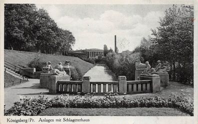 Königsberg/Pr. Anlagen mit Schlageterhaus Postkarte AK