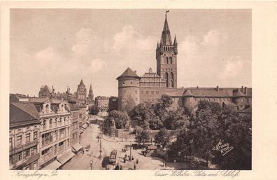 Könisberg Preussen Kaiser Wilhelm Platz Schloß, Strasse Postkarte