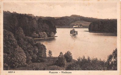 Masuren Niedersee Dampfer Ostpreussen Postkarte AK