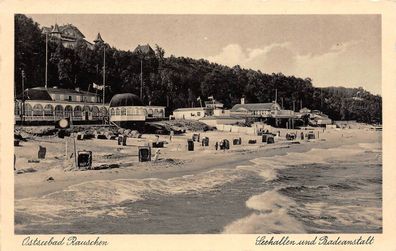 Ostseebaad Rauschen Seehalen und Badeanstalt Postkarte