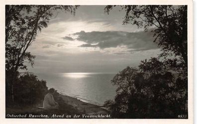 Ostseebad Rauschen Abend an der Venusschlucht AK