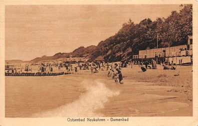 Ostseebad Neukuhren / Pionerski Ostpreussen Damenbad Postkarte 1922