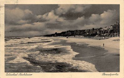 Ostseebad Neuhäuser Strandpartie Postkarte AK 1933