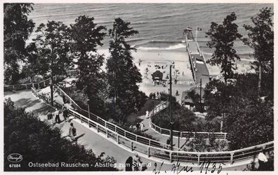 Ostseebad Rauschen Abstieg zum Strand Postkarte AK