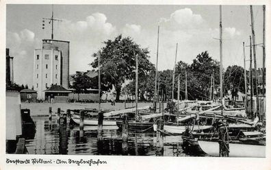 Pillau Segelhafen Postkarte AK