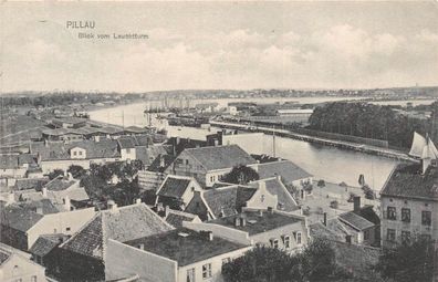 Pillau (Ostpreußen) Blick vom Leuchtturm Postkarte 1914