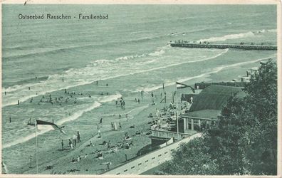 Strandleben Ostseebad Rauschen Ostpreussen Postkarte AK 1927