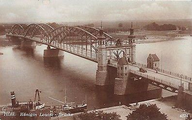 Tilsit Ostpreussen Königin Louise - Brücke Dampfer gelaufen 1926