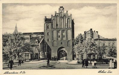 Ansicht Hohes Tor in Allenstein Ostpreussen Postkarte AK 1937