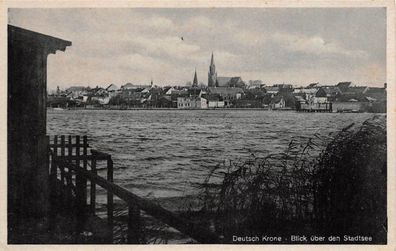 Deutsch Krone / Walcz Preußen Stadtsee Postkarte 1944