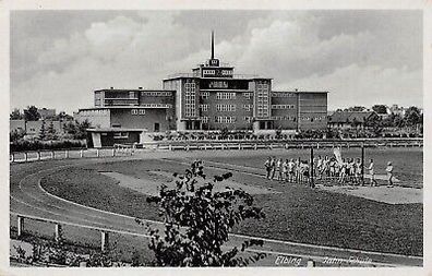 Elbing Jahn-Schule Ostpreußen Postkarte AK 1942