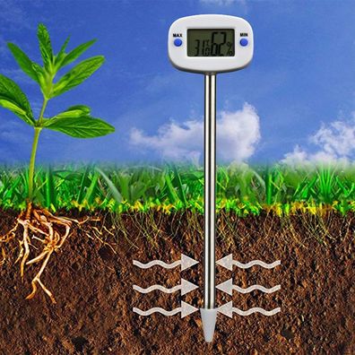 Bodentemperatur- und Feuchtigkeitsmessgerät mit Edelstahlsonde