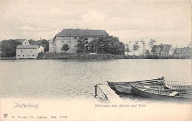 Insterburg Tschernjachowsk Blick auf Schloss und Teich Postkarte