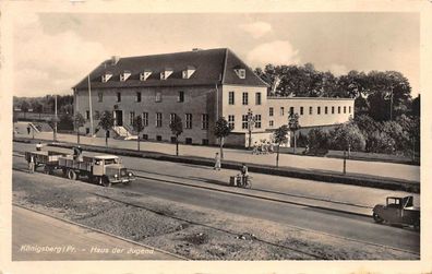 Königsberg Preußen LKW am Haus der Jugend Fotokarte 1941