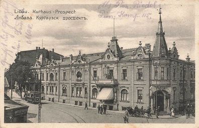 Kurhaus-Prospect in Libau Liepaja Ostpreussen Lettland Postkarte AK 1917