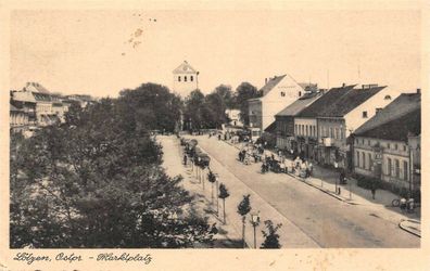 Lötzen Ostpreußen Marktplatz Postkarte 1944