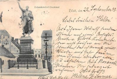 Tilsit Schenkendorf - Denkmal Postkarte 1898