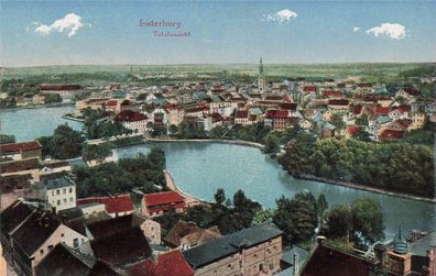 Totalansicht von Insterburg Ostpreussen Postkarte AK 1917