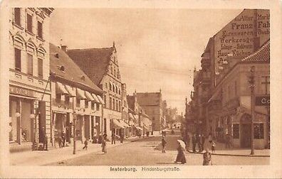 Ansicht Insterburg Hindenburgstraße Ostpreußen Postkarte AK