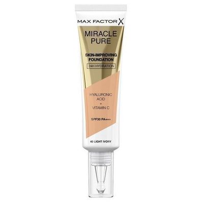 Max Factor Miracle Pure Foundation 40 Light Ivory, 30ml