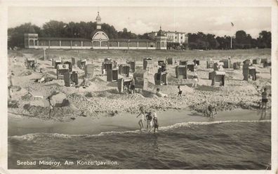 Am Konzertpavillon Seebad Misdroy Pommern Postkarte AK 1942