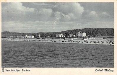 Aus deutschen Landen Seebad Misdroy Rückblick auf den Strand Postkarte AK 1939