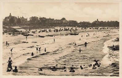 Badeleben in Ostseebad Misdroy Pommern Postkarte AK 1930